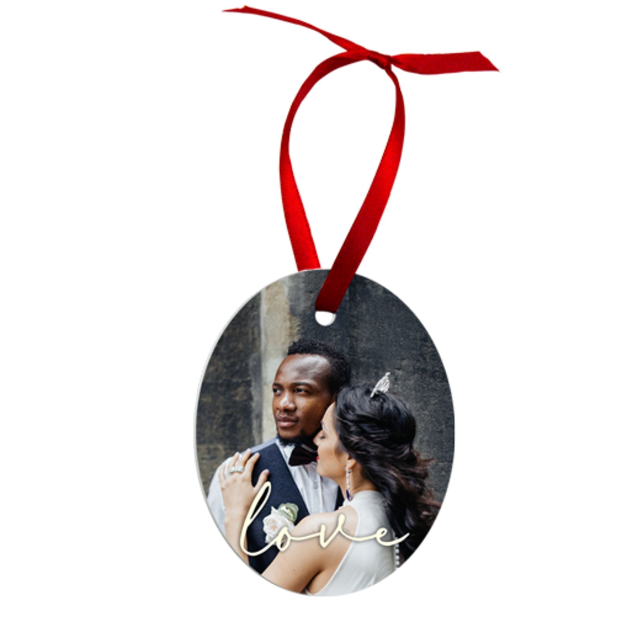 Personalized Photo Oval Ornament - Double Sided Custom Design